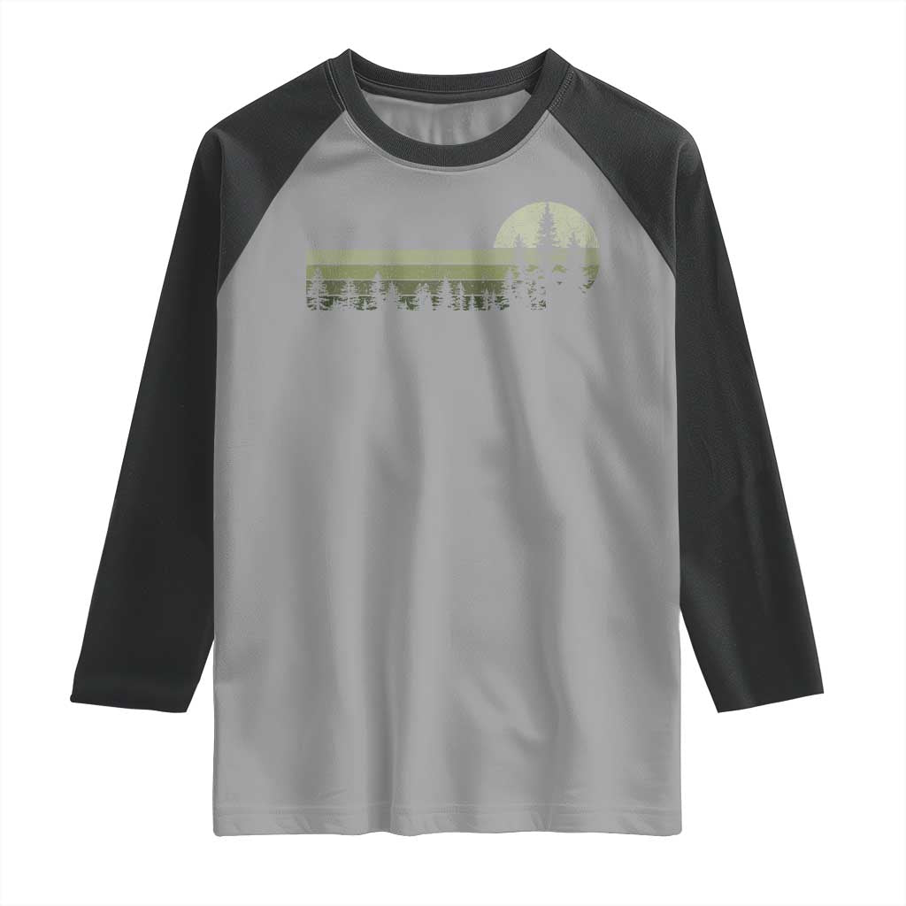 Trees Wildlife Nature Vintage Forest Raglan Shirt TS10 Sport Gray Black Print Your Wear