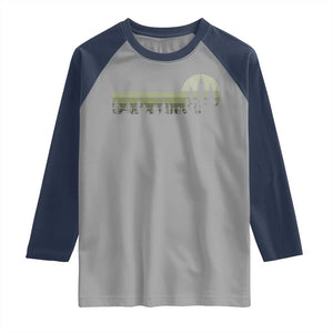 Trees Wildlife Nature Vintage Forest Raglan Shirt TS10 Sport Gray Navy Print Your Wear