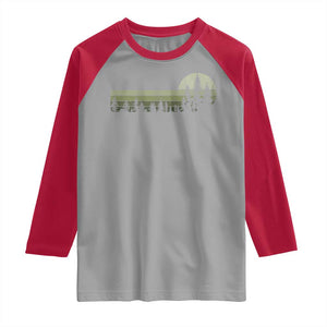 Trees Wildlife Nature Vintage Forest Raglan Shirt TS10 Sport Gray Red Print Your Wear