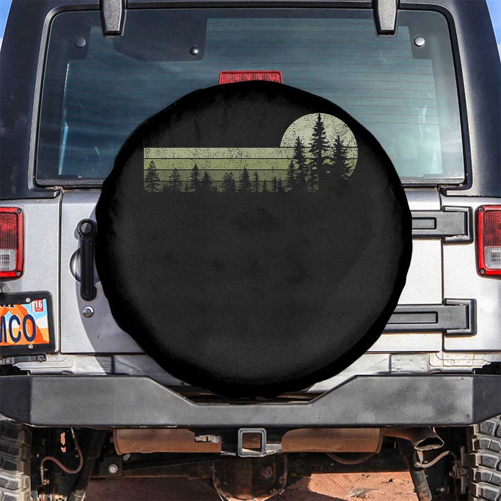 Trees Wildlife Nature Vintage Forest Spare Tire Cover TS10 No hole Black Print Your Wear