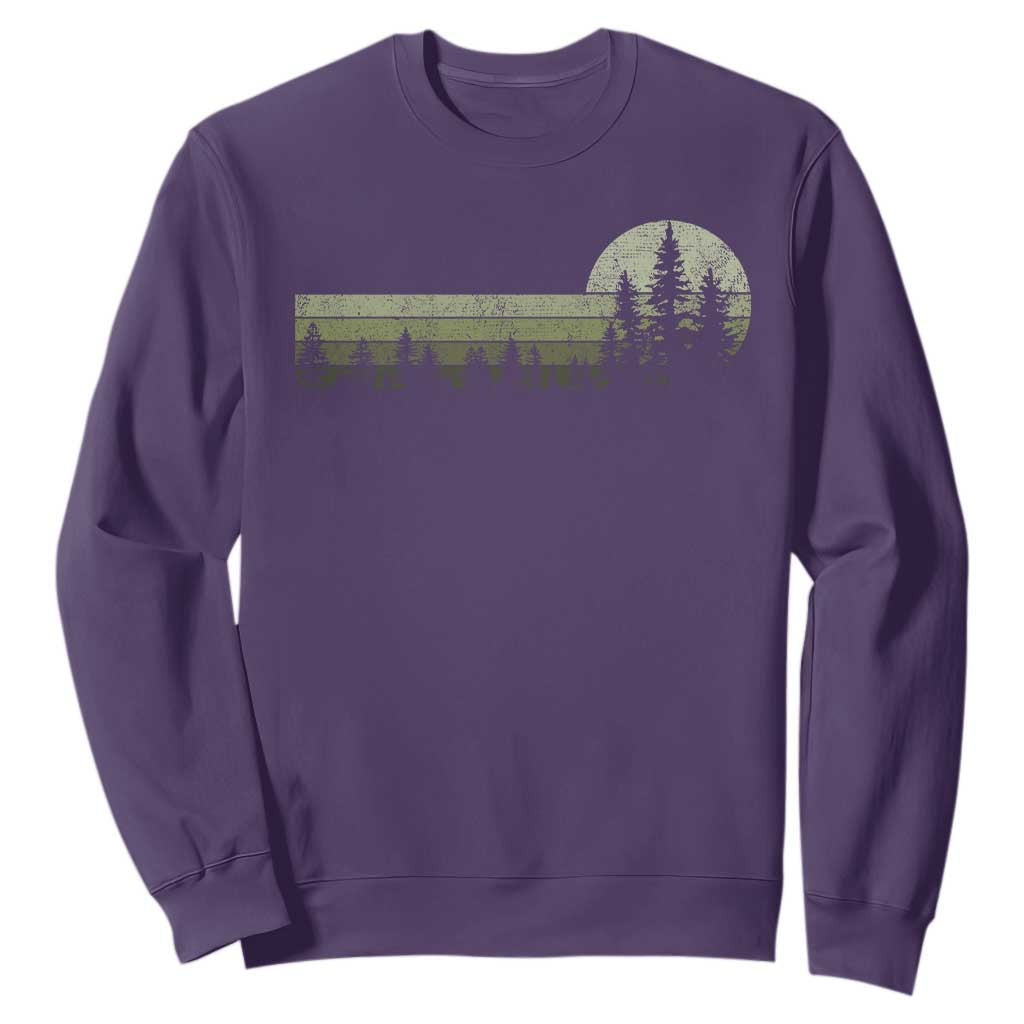 Trees Wildlife Nature Vintage Forest Sweatshirt TS10 Purple Print Your Wear