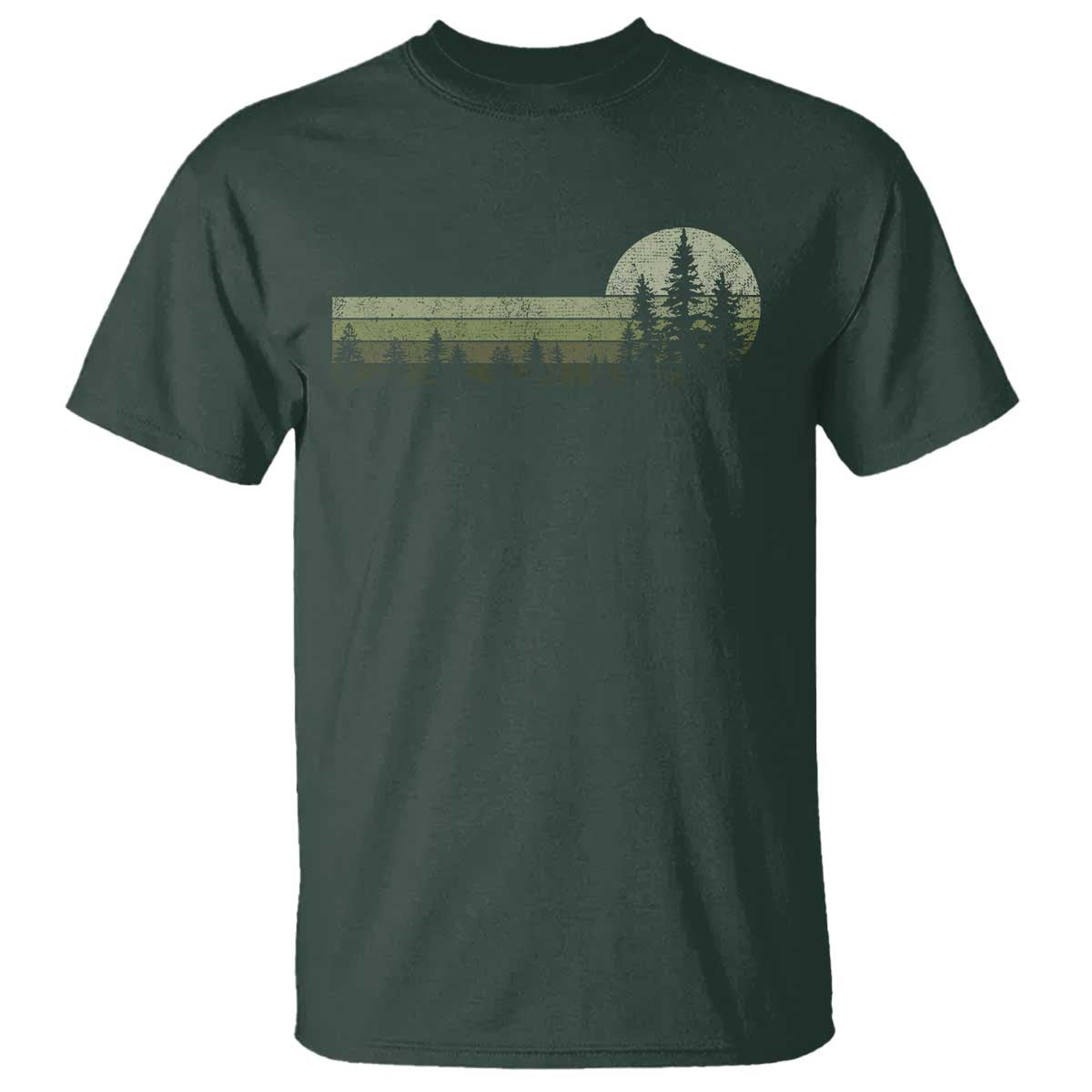 Trees Wildlife Nature Vintage Forest T Shirt TS10 Dark Forest Green Print Your Wear