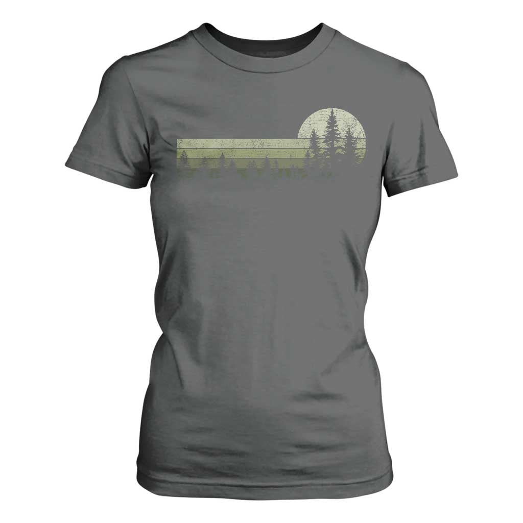 Trees Wildlife Nature Vintage Forest T Shirt For Women TS10 Dark Heather Print Your Wear