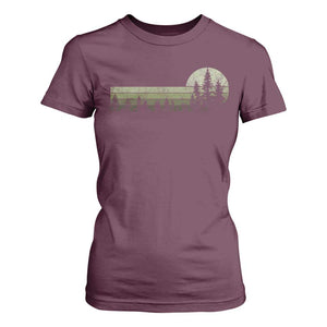 Trees Wildlife Nature Vintage Forest T Shirt For Women TS10 Maroon Print Your Wear