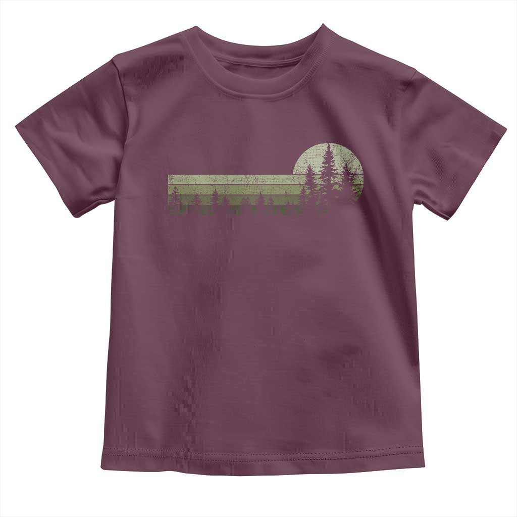 Trees Wildlife Nature Vintage Forest Toddler T Shirt TS10 Maroon Print Your Wear