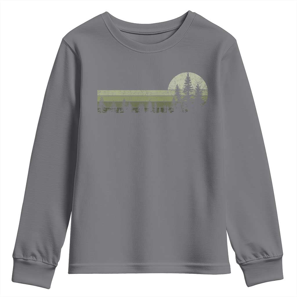 Trees Wildlife Nature Vintage Forest Youth Sweatshirt TS10 Charcoal Print Your Wear
