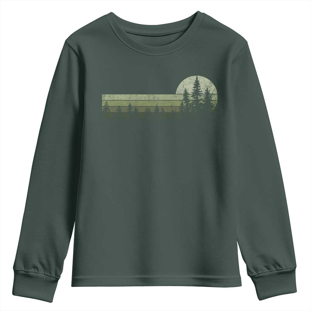 Trees Wildlife Nature Vintage Forest Youth Sweatshirt TS10 Dark Forest Green Print Your Wear