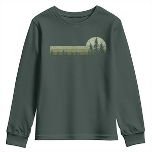 Trees Wildlife Nature Vintage Forest Youth Sweatshirt TS10 Dark Forest Green Print Your Wear