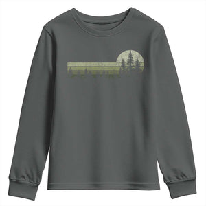 Trees Wildlife Nature Vintage Forest Youth Sweatshirt TS10 Dark Heather Print Your Wear