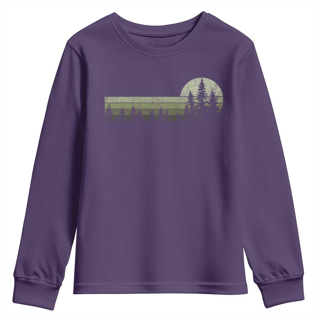 Trees Wildlife Nature Vintage Forest Youth Sweatshirt TS10 Purple Print Your Wear