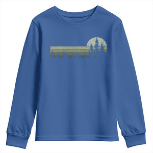 Trees Wildlife Nature Vintage Forest Youth Sweatshirt TS10 Royal Blue Print Your Wear