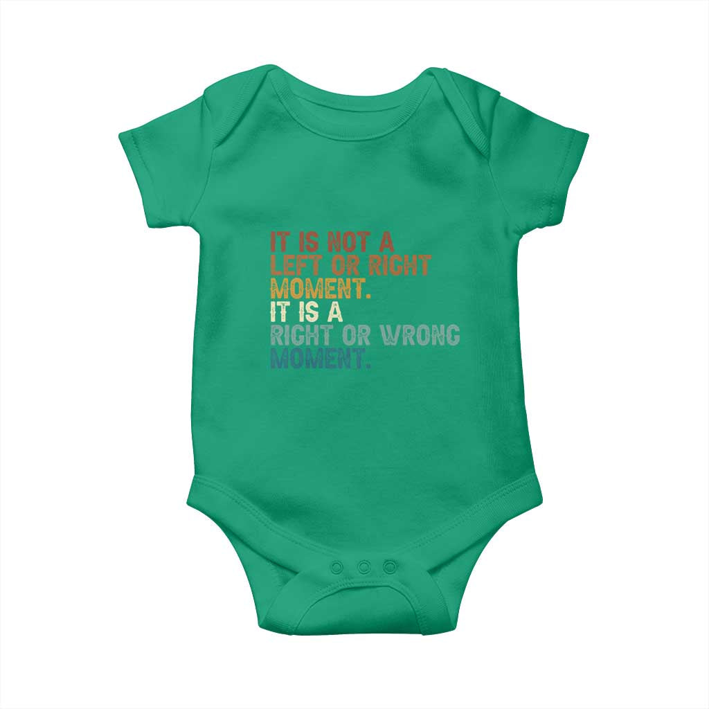 Retro Cory Booker Quotes Baby Onesie This is a Right or Wrong Moment Subtle FDT TS10 Irish Green Print Your Wear