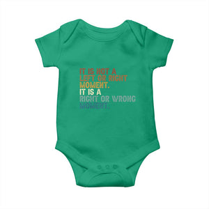 Retro Cory Booker Quotes Baby Onesie This is a Right or Wrong Moment Subtle FDT TS10 Irish Green Print Your Wear