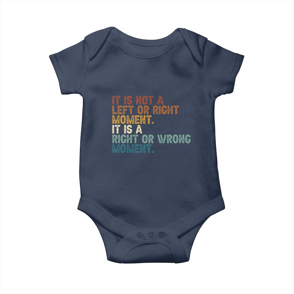 Retro Cory Booker Quotes Baby Onesie This is a Right or Wrong Moment Subtle FDT TS10 Navy Print Your Wear