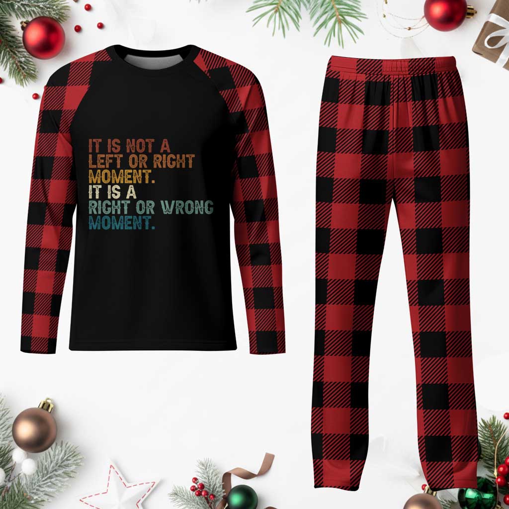 Retro Cory Booker Quotes Plaid Pajama Set This is a Right or Wrong Moment Subtle FDT TS10 Buffalo Plaid Print Your Wear