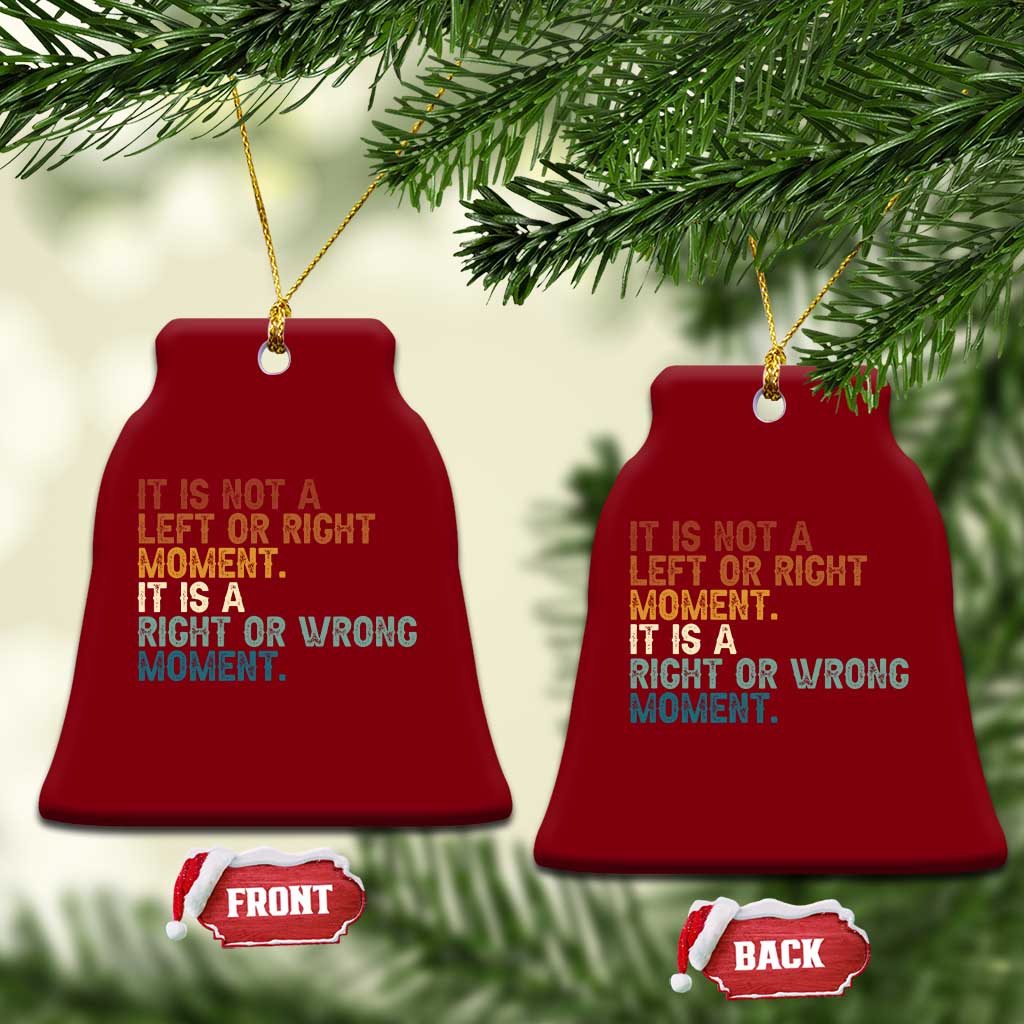 Retro Cory Booker Quotes Ceramic Ornament This is a Right or Wrong Moment Subtle FDT TS10 Print Your Wear