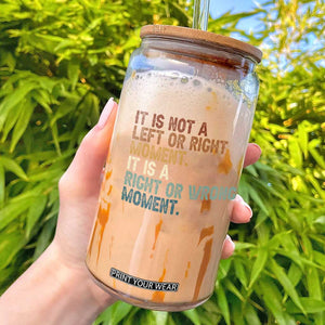 Retro Cory Booker Quotes Glass Can This is a Right or Wrong Moment Subtle FDT TS10 Black Print Your Wear