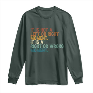 Retro Cory Booker Quotes Long Sleeve Shirt This is a Right or Wrong Moment Subtle FDT TS10 Dark Forest Green Print Your Wear