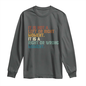 Retro Cory Booker Quotes Long Sleeve Shirt This is a Right or Wrong Moment Subtle FDT TS10 Dark Heather Print Your Wear