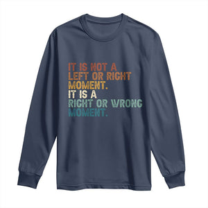 Retro Cory Booker Quotes Long Sleeve Shirt This is a Right or Wrong Moment Subtle FDT TS10 Navy Print Your Wear