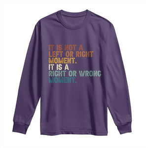 Retro Cory Booker Quotes Long Sleeve Shirt This is a Right or Wrong Moment Subtle FDT TS10 Purple Print Your Wear