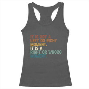 Retro Cory Booker Quotes Racerback Tank Top This is a Right or Wrong Moment Subtle FDT TS10 Dark Heather Print Your Wear