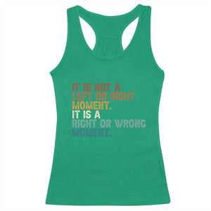Retro Cory Booker Quotes Racerback Tank Top This is a Right or Wrong Moment Subtle FDT TS10 Irish Green Print Your Wear
