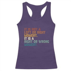 Retro Cory Booker Quotes Racerback Tank Top This is a Right or Wrong Moment Subtle FDT TS10 Purple Print Your Wear