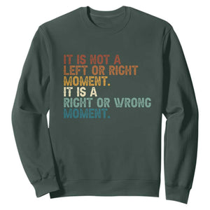 Retro Cory Booker Quotes Sweatshirt This is a Right or Wrong Moment Subtle FDT TS10 Dark Forest Green Print Your Wear