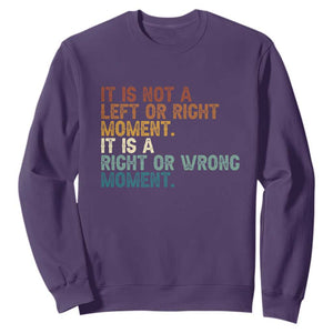 Retro Cory Booker Quotes Sweatshirt This is a Right or Wrong Moment Subtle FDT TS10 Purple Print Your Wear