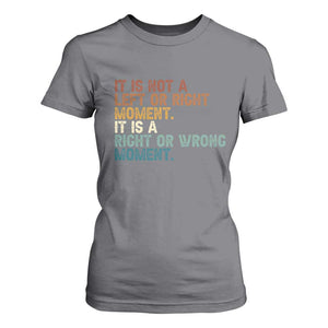 Retro Cory Booker Quotes T Shirt For Women This is a Right or Wrong Moment Subtle FDT TS10 Charcoal Print Your Wear