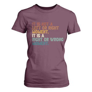 Retro Cory Booker Quotes T Shirt For Women This is a Right or Wrong Moment Subtle FDT TS10 Maroon Print Your Wear