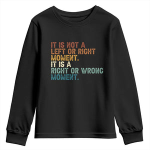 Retro Cory Booker Quotes Youth Sweatshirt This is a Right or Wrong Moment Subtle FDT TS10 Black Print Your Wear