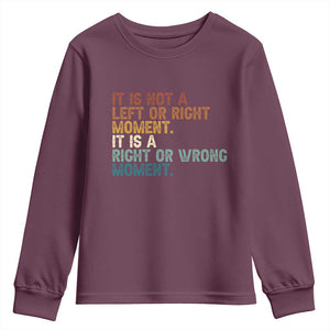 Retro Cory Booker Quotes Youth Sweatshirt This is a Right or Wrong Moment Subtle FDT TS10 Maroon Print Your Wear