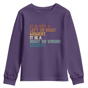 Retro Cory Booker Quotes Youth Sweatshirt This is a Right or Wrong Moment Subtle FDT TS10 Purple Print Your Wear