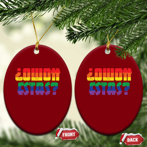 Como Estas Ceramic Ornament Funny Spanish LGBT Pride Latinx Retro Queer Inclusive Gift TS10 Print Your Wear