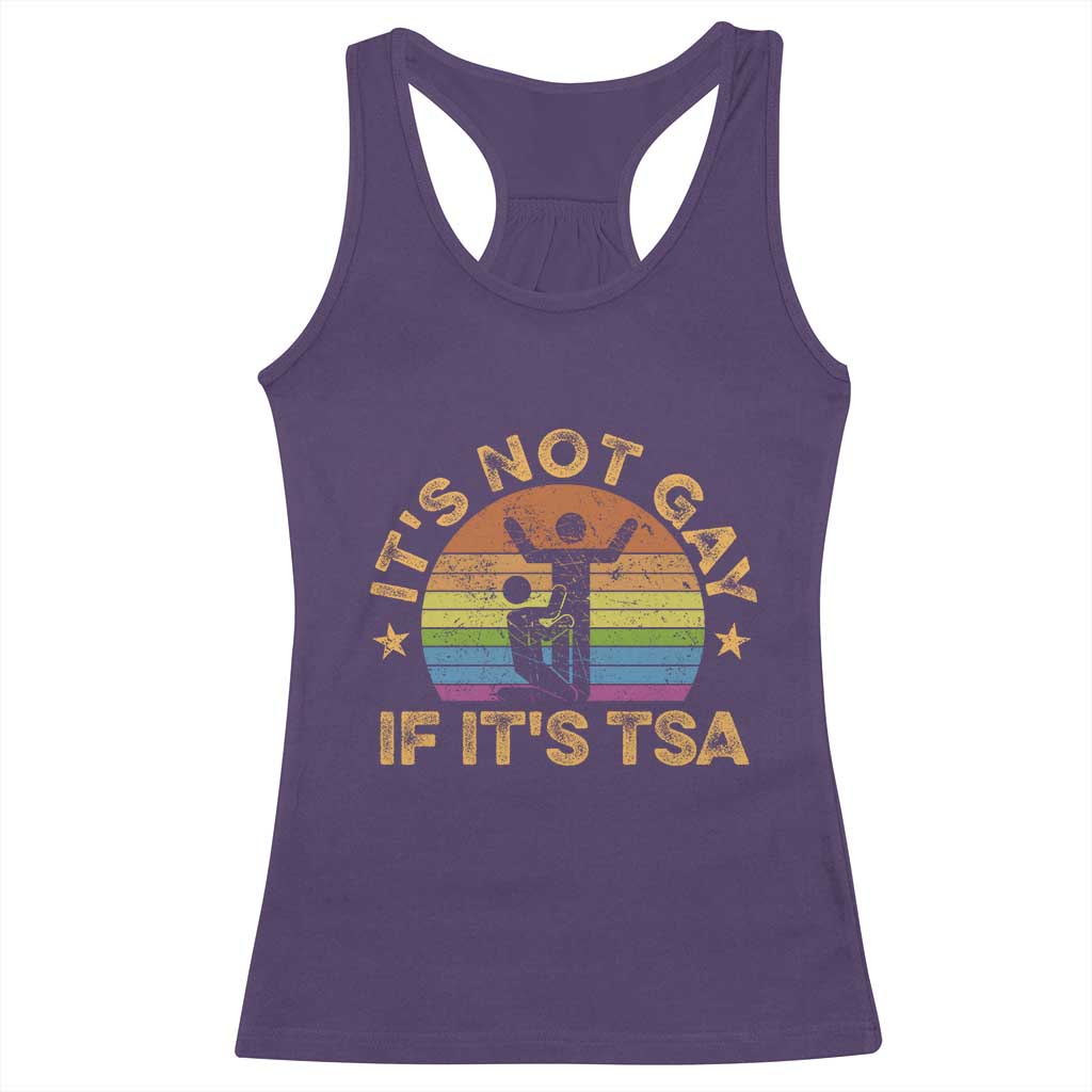 Funny It is Not Gay If It is TSA Security Racerback Tank Top TS10 Purple Print Your Wear