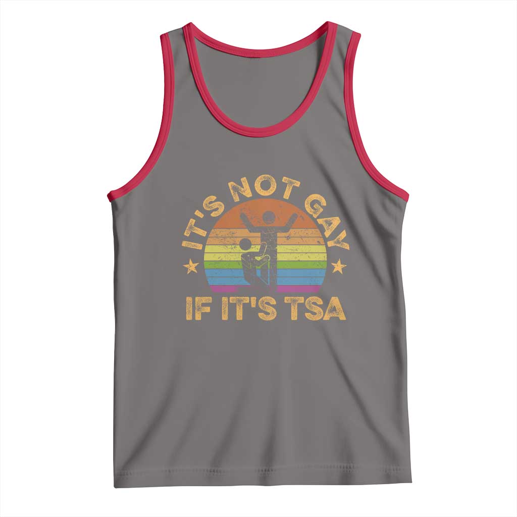 Funny It is Not Gay If It is TSA Security Tank Top TS10 Deep Heather Red Print Your Wear