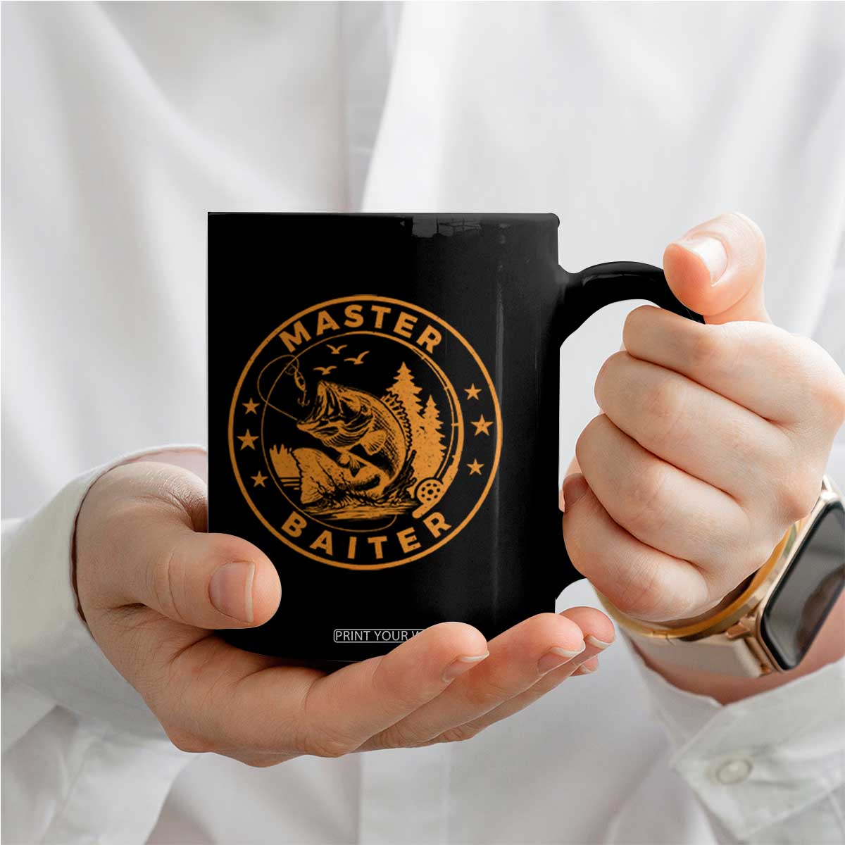 Master Baiter Coffee Mug Retro Bass Fishing Funny Fisher Fish Fisherman TS10 Print Your Wear