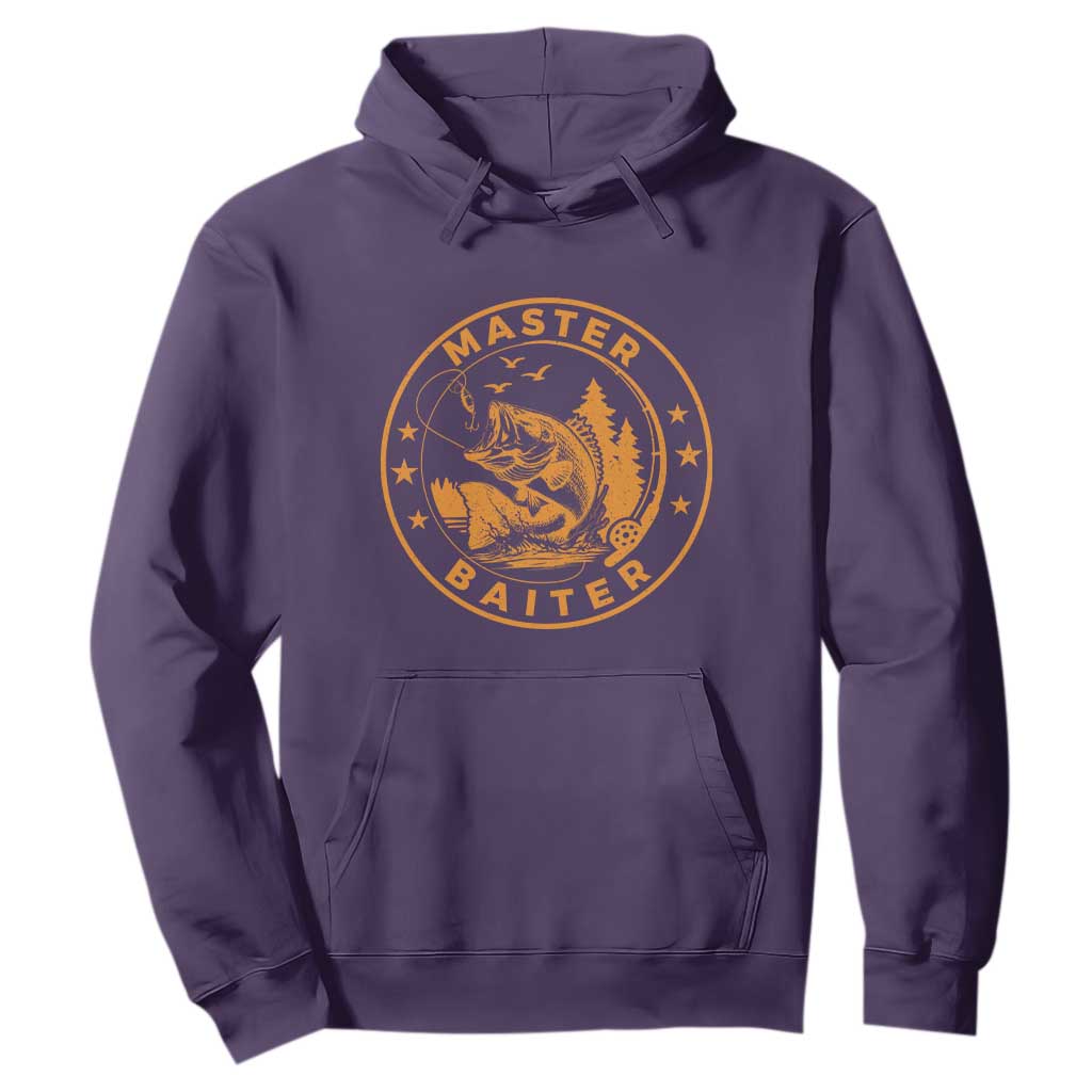 Master Baiter Hoodie Retro Bass Fishing Funny Fisher Fish Fisherman TS10 Purple Print Your Wear