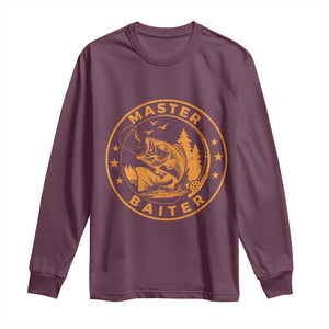 Master Baiter Long Sleeve Shirt Retro Bass Fishing Funny Fisher Fish Fisherman TS10 Maroon Print Your Wear