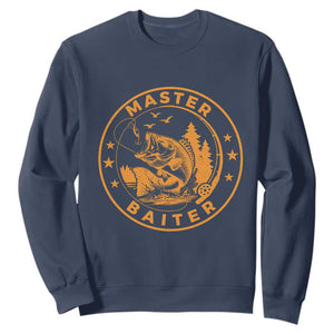 Master Baiter Sweatshirt Retro Bass Fishing Funny Fisher Fish Fisherman TS10 Navy Print Your Wear