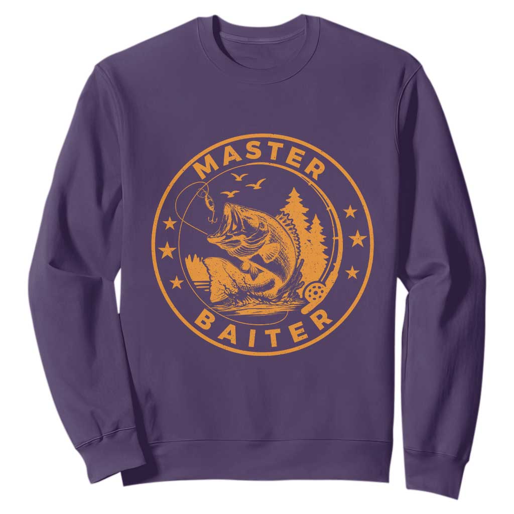 Master Baiter Sweatshirt Retro Bass Fishing Funny Fisher Fish Fisherman TS10 Purple Print Your Wear