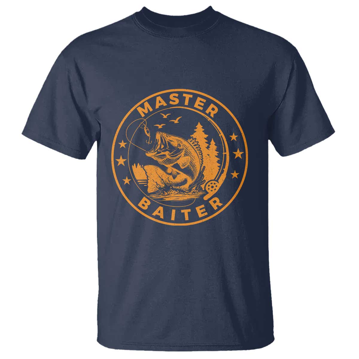Master Baiter T Shirt Retro Bass Fishing Funny Fisher Fish Fisherman TS10 Navy Print Your Wear