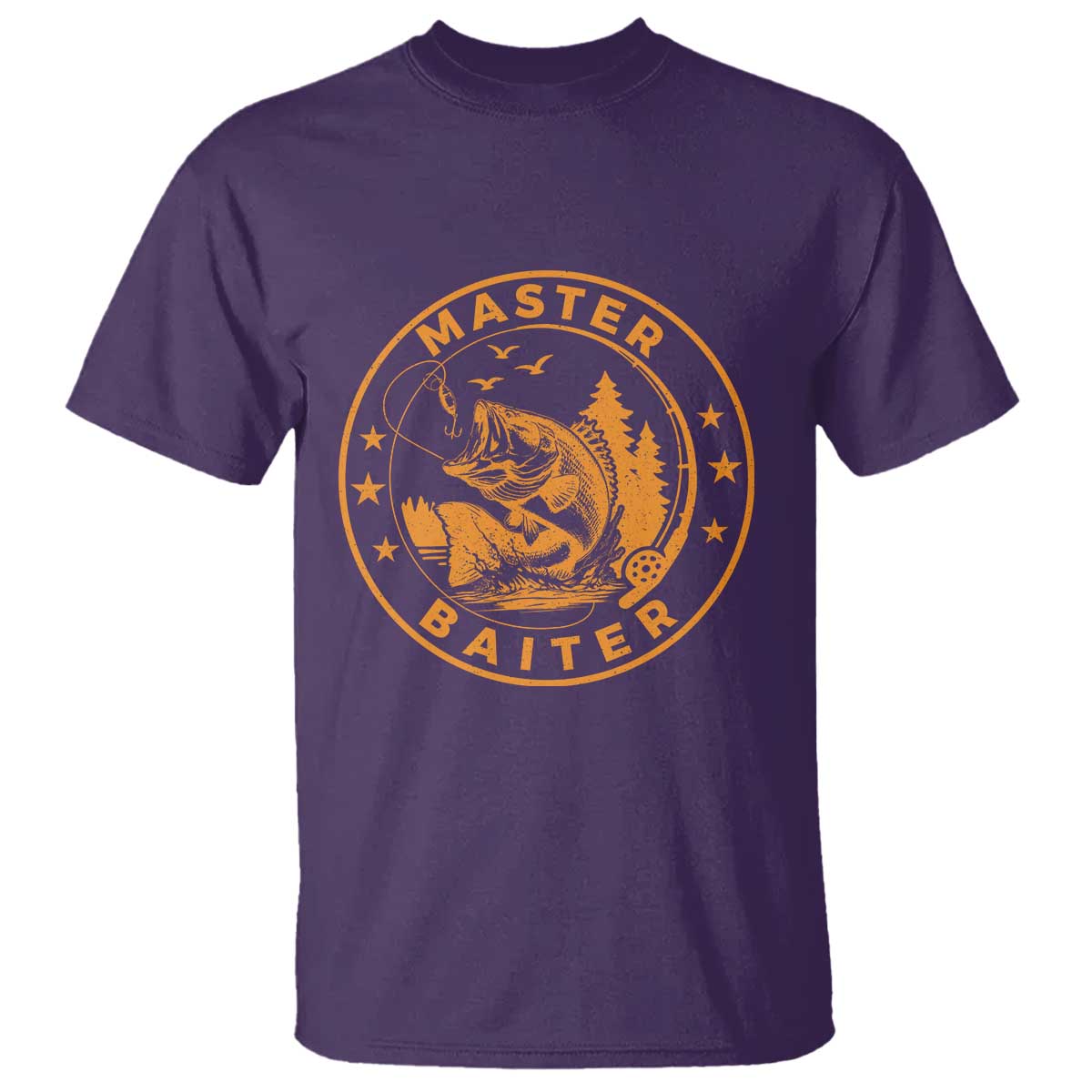 Master Baiter T Shirt Retro Bass Fishing Funny Fisher Fish Fisherman TS10 Purple Print Your Wear