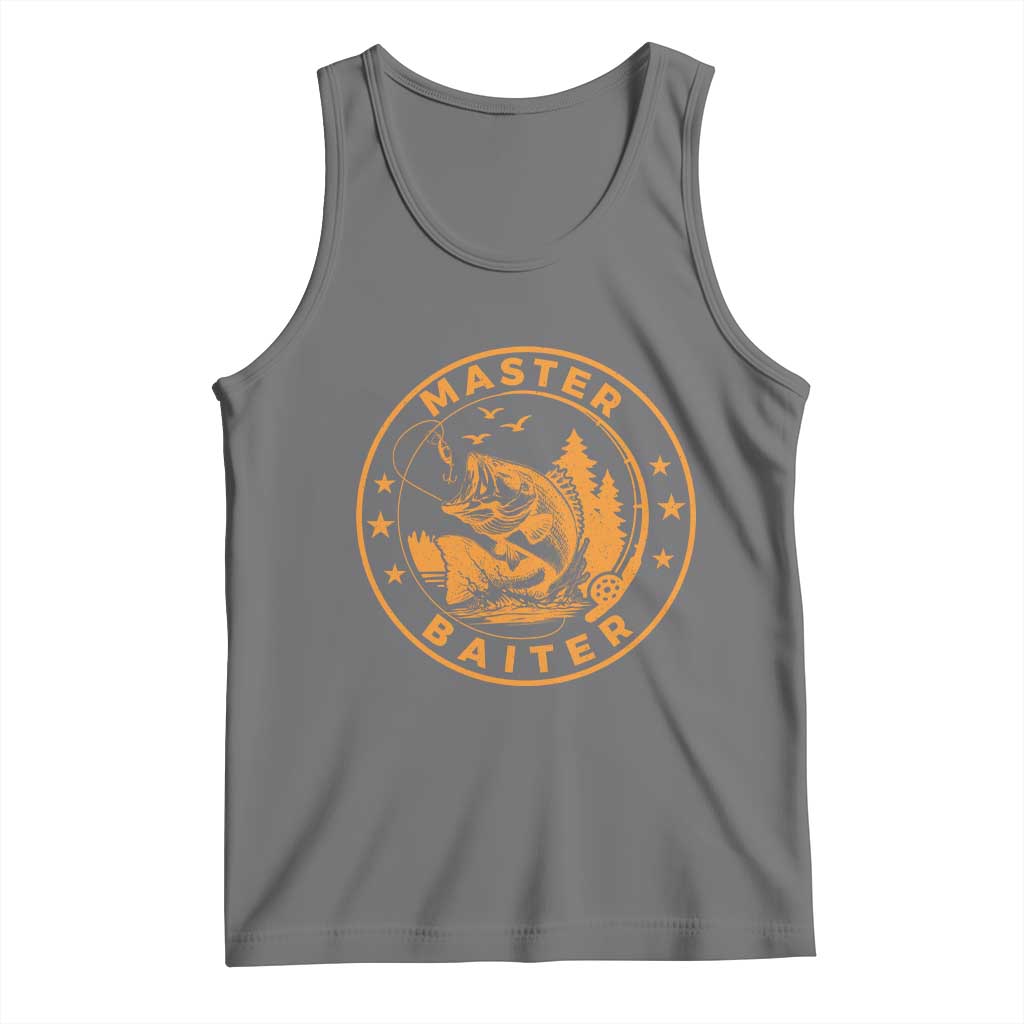 Master Baiter Tank Top Retro Bass Fishing Funny Fisher Fish Fisherman TS10 Black Heather Print Your Wear