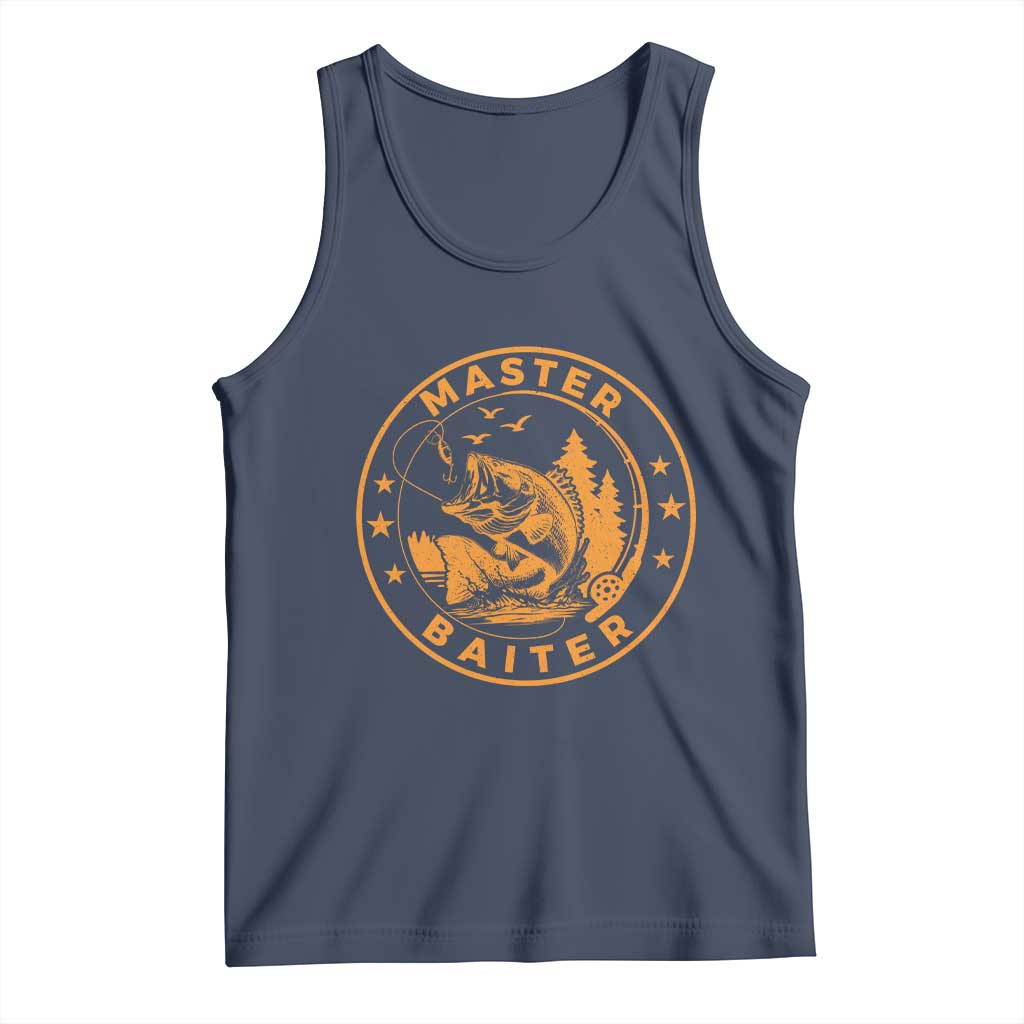Master Baiter Tank Top Retro Bass Fishing Funny Fisher Fish Fisherman TS10 Navy Print Your Wear