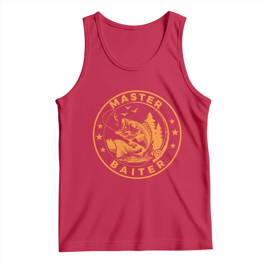 Master Baiter Tank Top Retro Bass Fishing Funny Fisher Fish Fisherman TS10 Red Print Your Wear