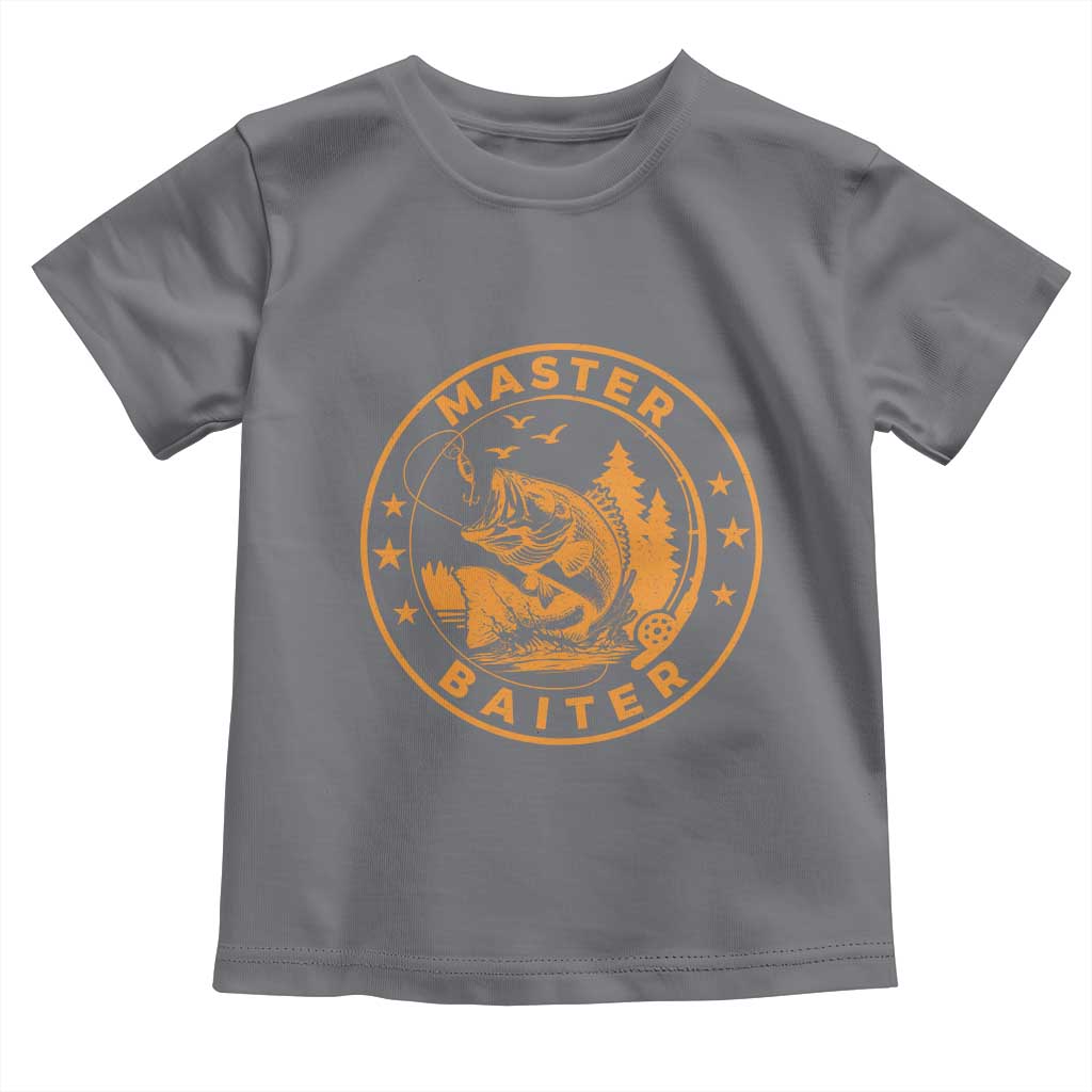 Master Baiter Toddler T Shirt Retro Bass Fishing Funny Fisher Fish Fisherman TS10 Charcoal Print Your Wear