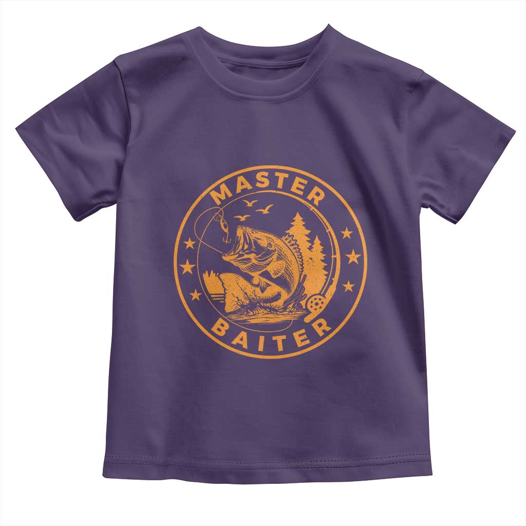 Master Baiter Toddler T Shirt Retro Bass Fishing Funny Fisher Fish Fisherman TS10 Purple Print Your Wear